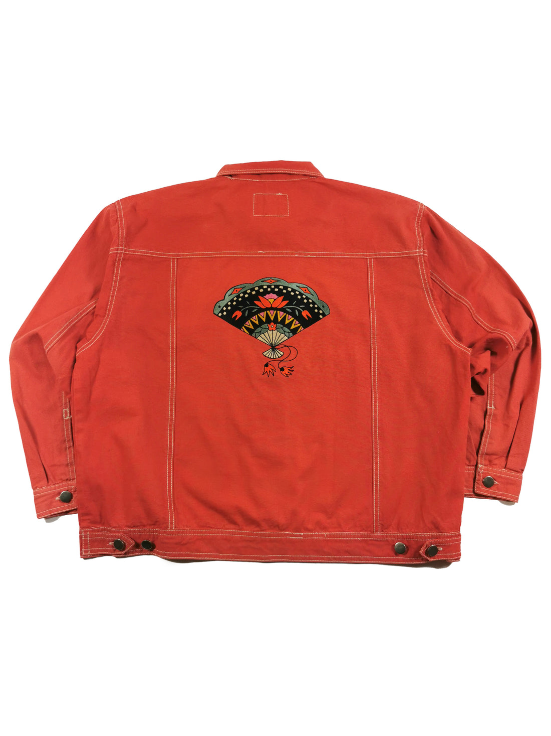 Veste vintage en jean rouge Collab Helena F taille L