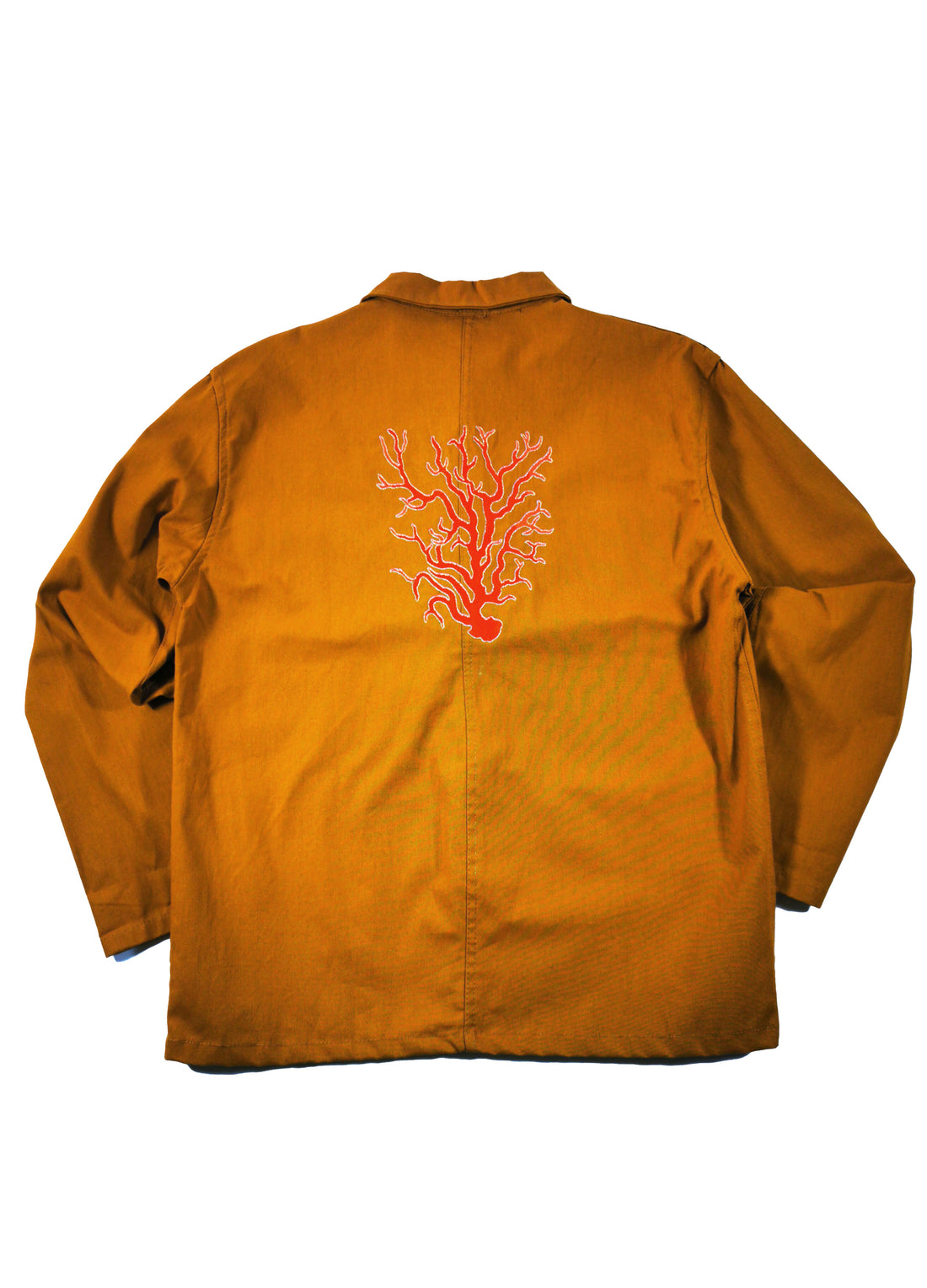 Veste de Chine jaune safran "Le soleil et la lune" taille 54 (taille chinoise)